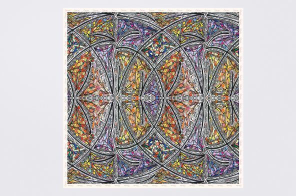 Scarf Pattern Magic Fields - 2014,
65 x 180 cm,
Satin Silk, Print