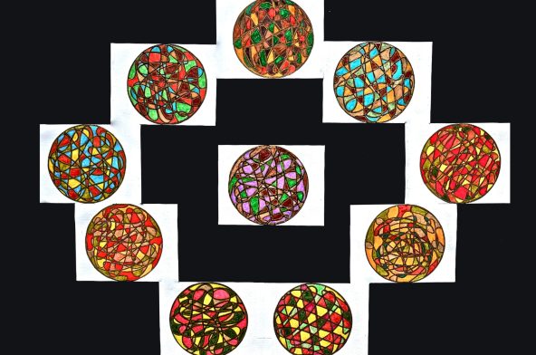 Draft Forms & Colors - 2014,
15 cm diameter,
Colored markers,
drawing on cardboard