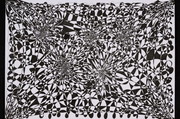 3D Flower Two - 200121 H x 30 BMarker,paper, drawing