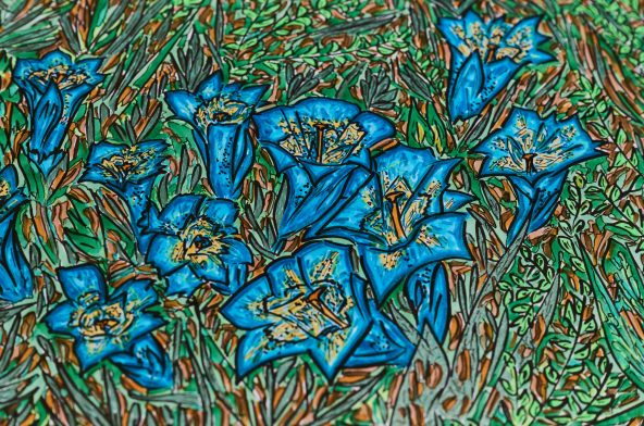 Enzian-Swissness - 2010,
21 H x 30 W 
Colored markers,
paper, drawing
