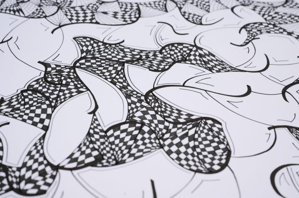 Mon-20 - 2011,
42 H x 60 W,
Colored markers ,
paper, drawing