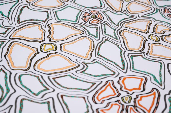 Mon-27 - 2011,
42 H x 60 W,
Colored markers ,
paper, drawing