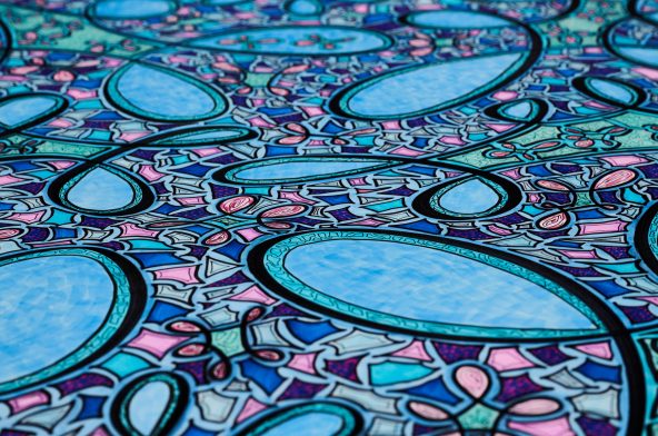 Rosina No-12 - 2012,
60 H x 80 W,
Colored markers,
paper, drawing