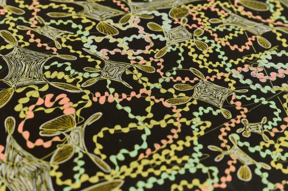 Sacral Neon - 200830 H x 42 WColored markers,paper, drawing