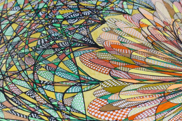 The New One - 2009,
50 H x 70 W,
Colored markers,
paper, drawing